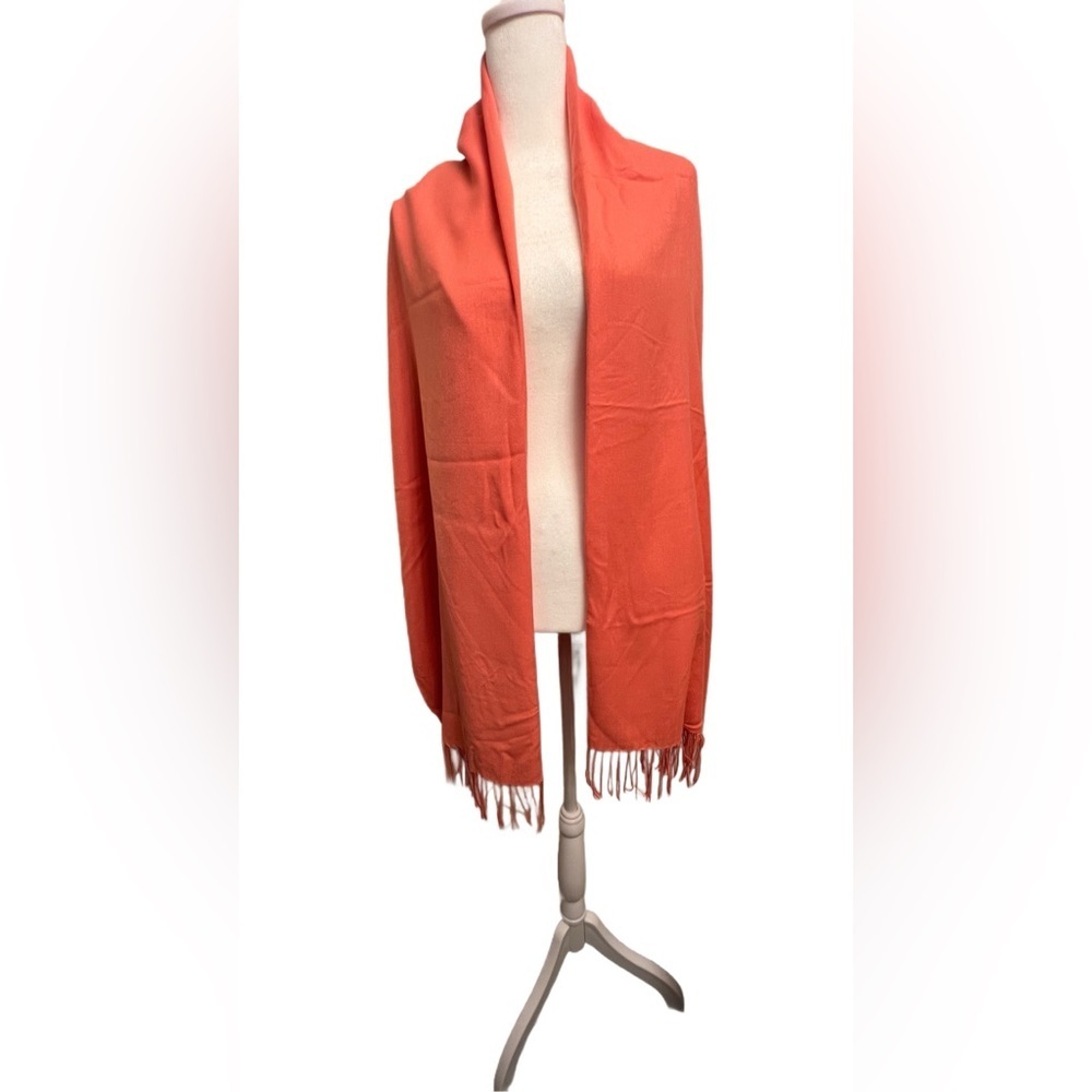 Pashmina Shawl, Coral - Picture 5 of 10